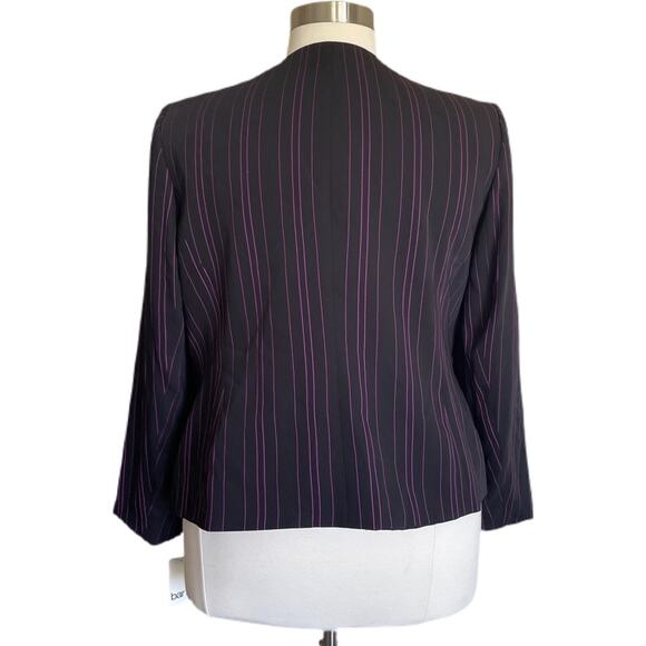 Bar III Open Front Trendy Striped Blazer 2X Black - Picture 6 of 6